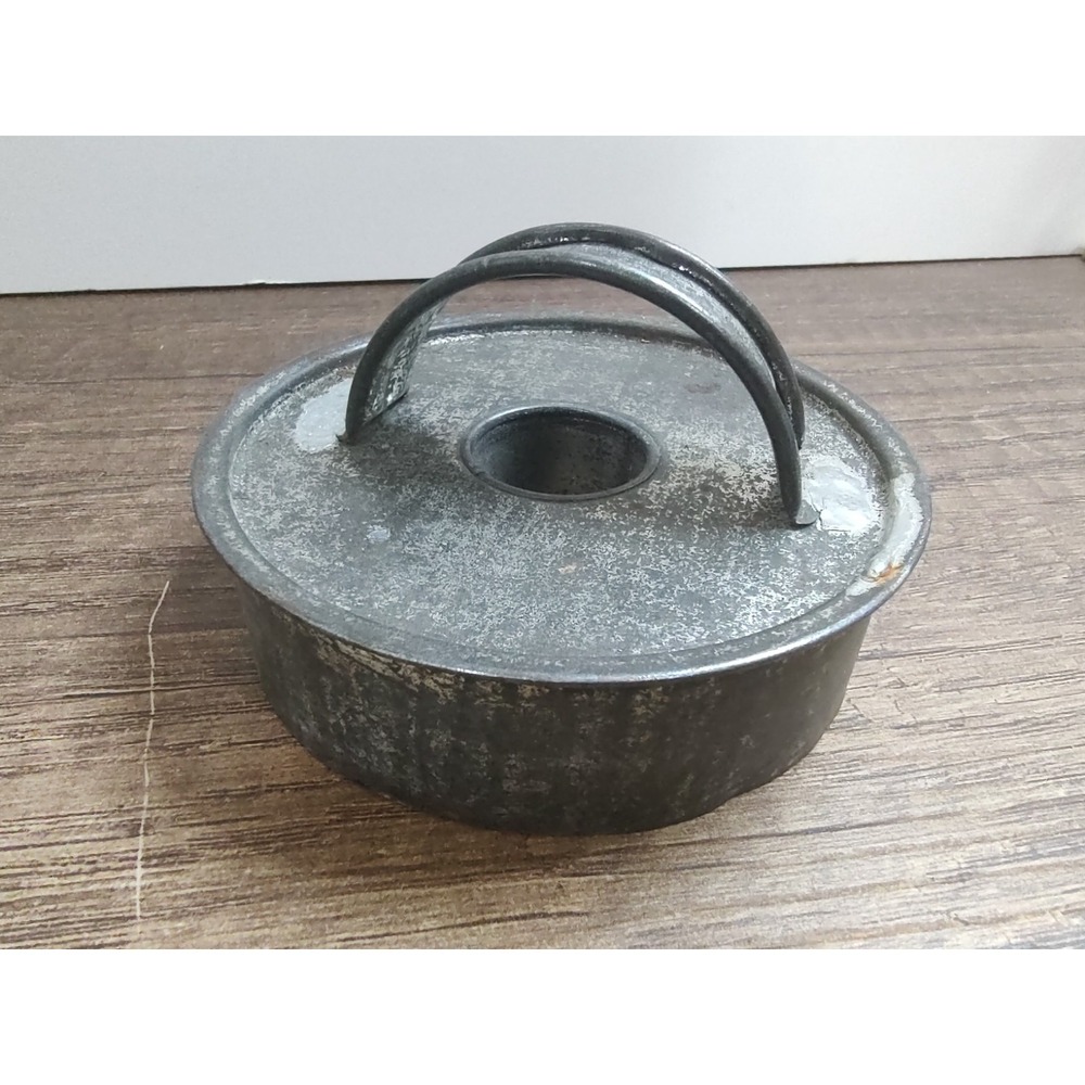 Antique Tin Soldered Donut Bisquit Cookie Cutter with Handle 3"